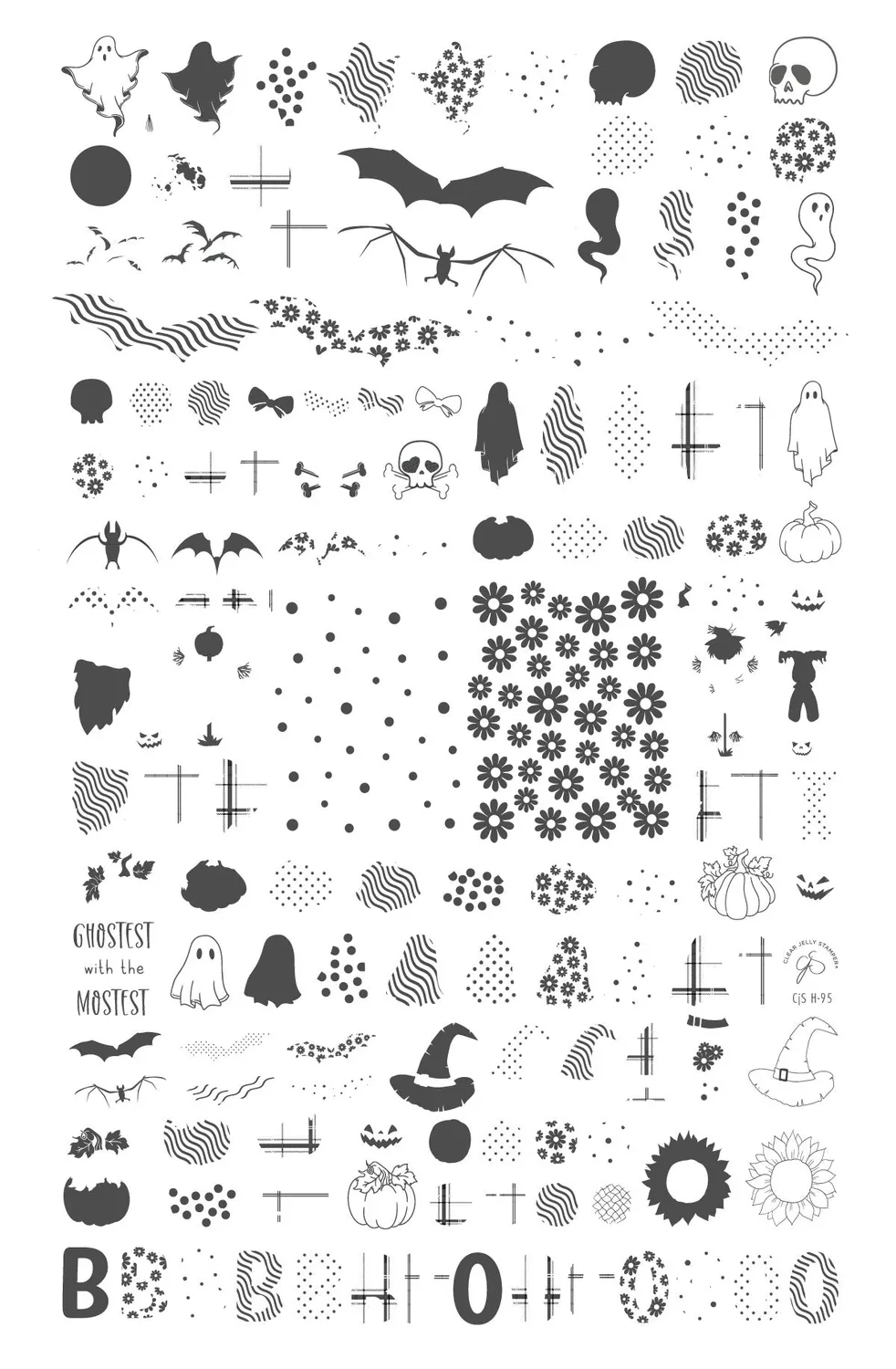 Clear Jelly Stamper Patterned Halloween CjSH-95 stempelplade