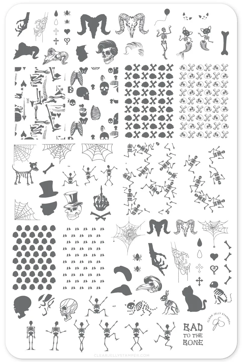 Clear Jelly Stamper Bad to Bone CjSH-39 stampingplade halloween