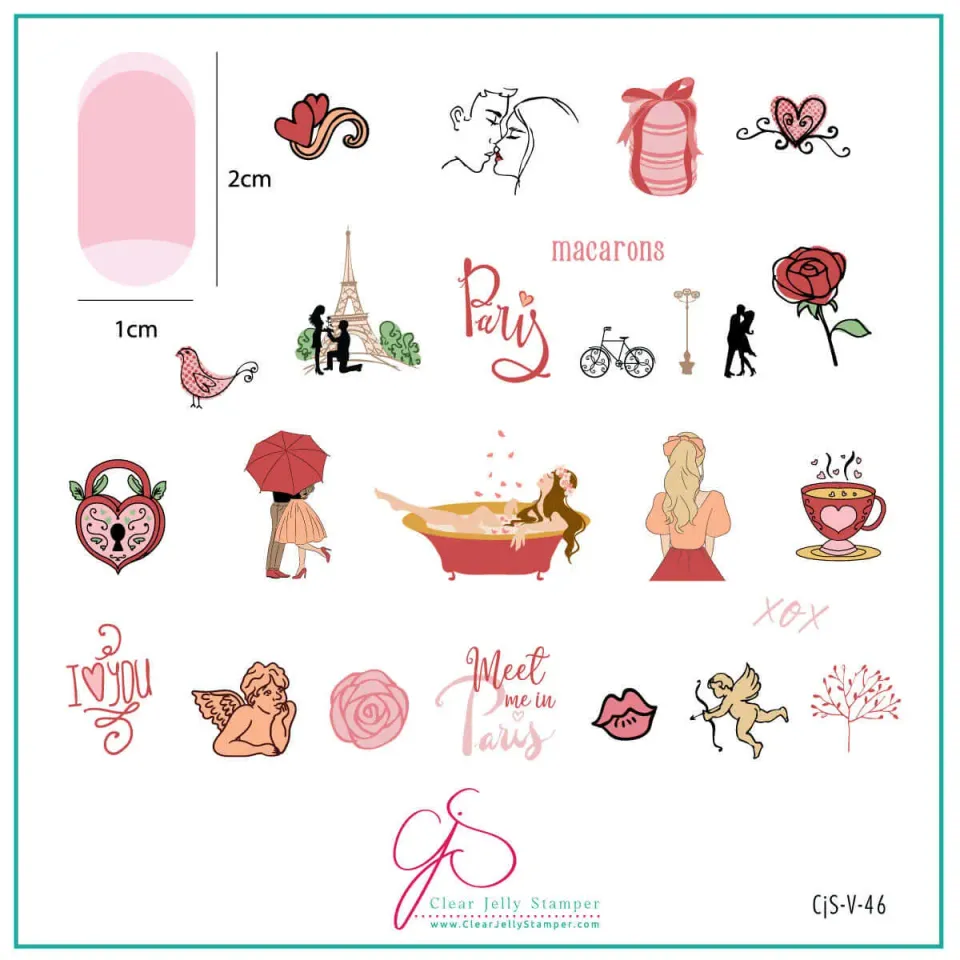 Clear Jelly Stamper CjSV-46 Meet Me in Paris stamping plade romantisk