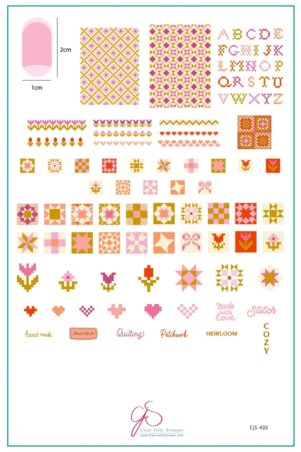 Clear Jelly Stamper CJS-400 stampingplade Quilting patchwork