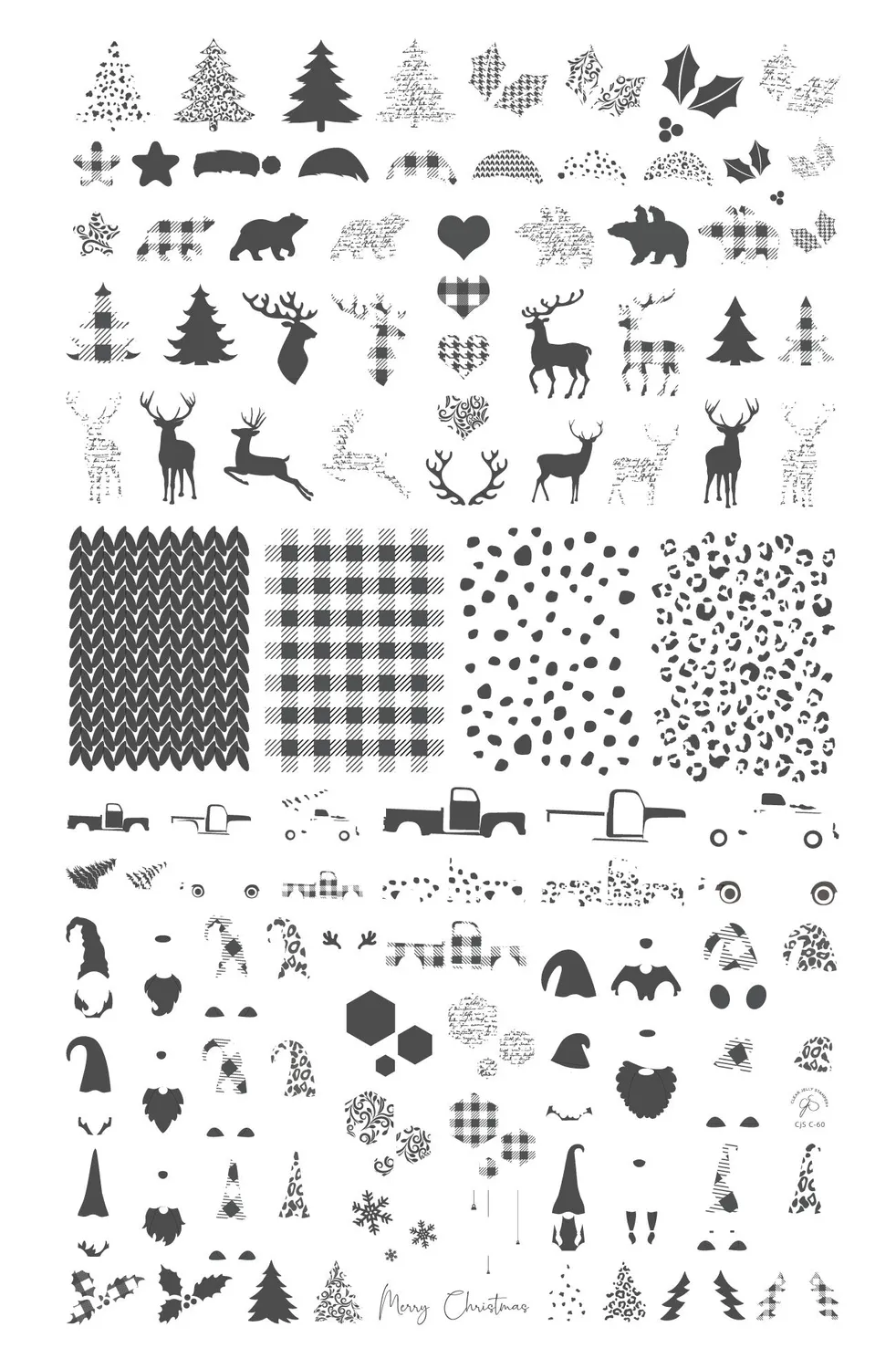 Clear Jelly Stamper Patterned Holidays CjSC-60 stampingplade jul