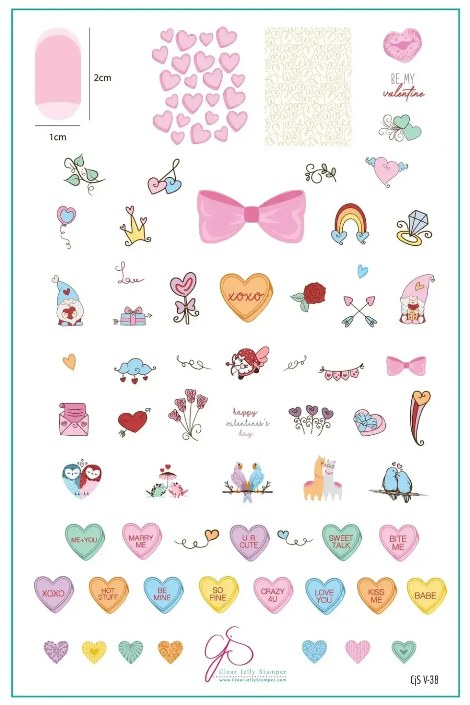 Clear Jelly Stamper Sweet Love CjSV-38 stempelplade valentine