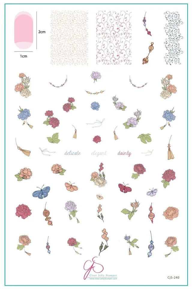 Clear Jelly Stamper CjS-240 Floral Tassel stampingplade blomster