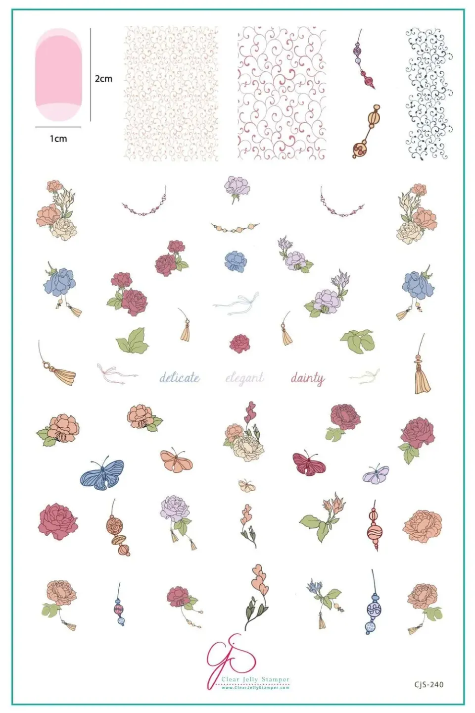 Clear Jelly Stamper CjS-240 Floral Tassel stampingplade blomster