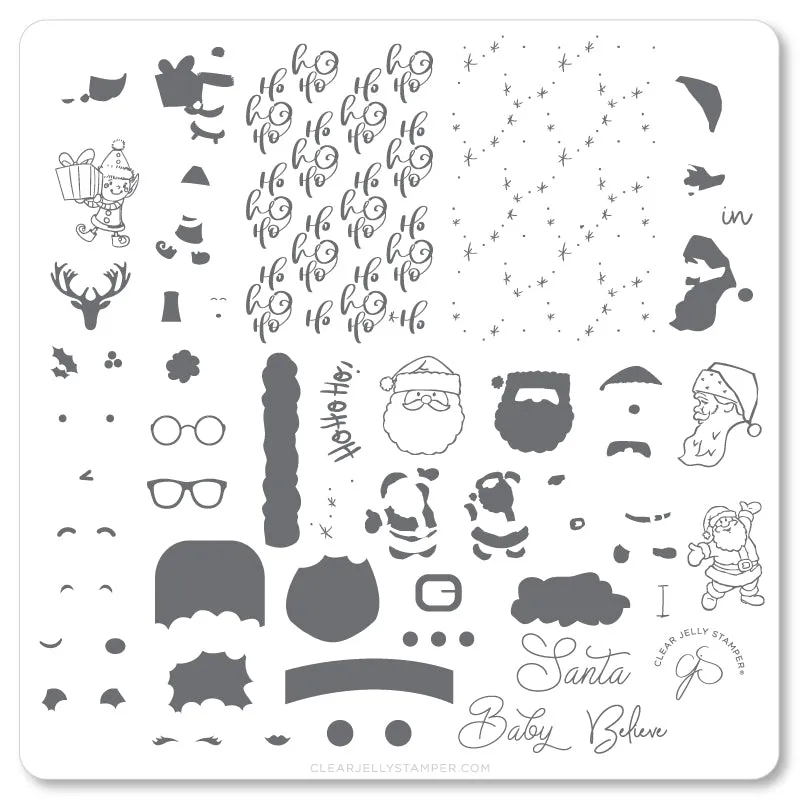 Clear Jelly Stamper CjSC-34 Classic Santa stamping plade 8x8