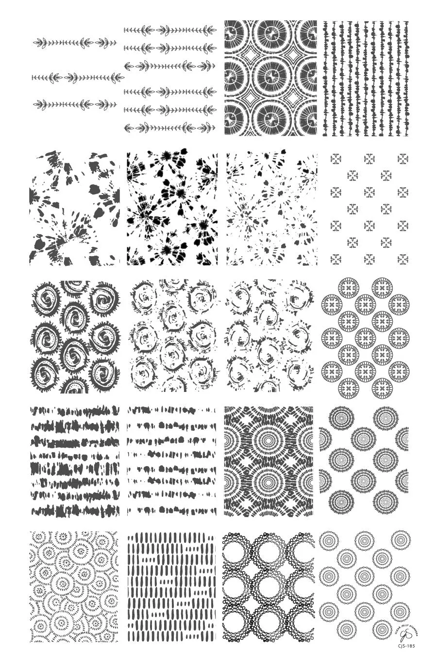Clear Jelly Stamper Textiles CjS-185 stampingplade retro