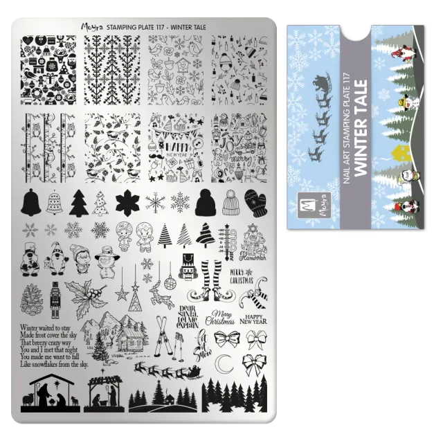 Moyra Stamping 117 Winter Tale stampingplade