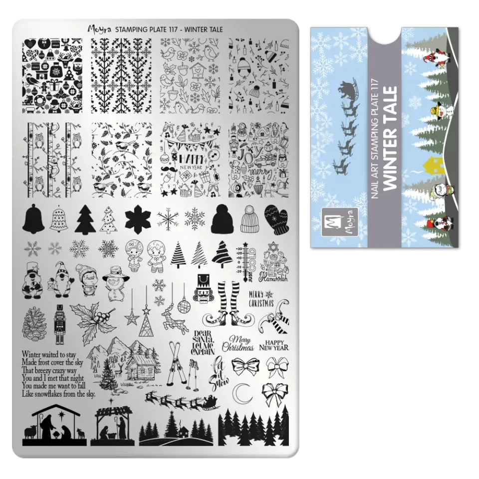 Moyra Stamping 117 Winter Tale stampingplade