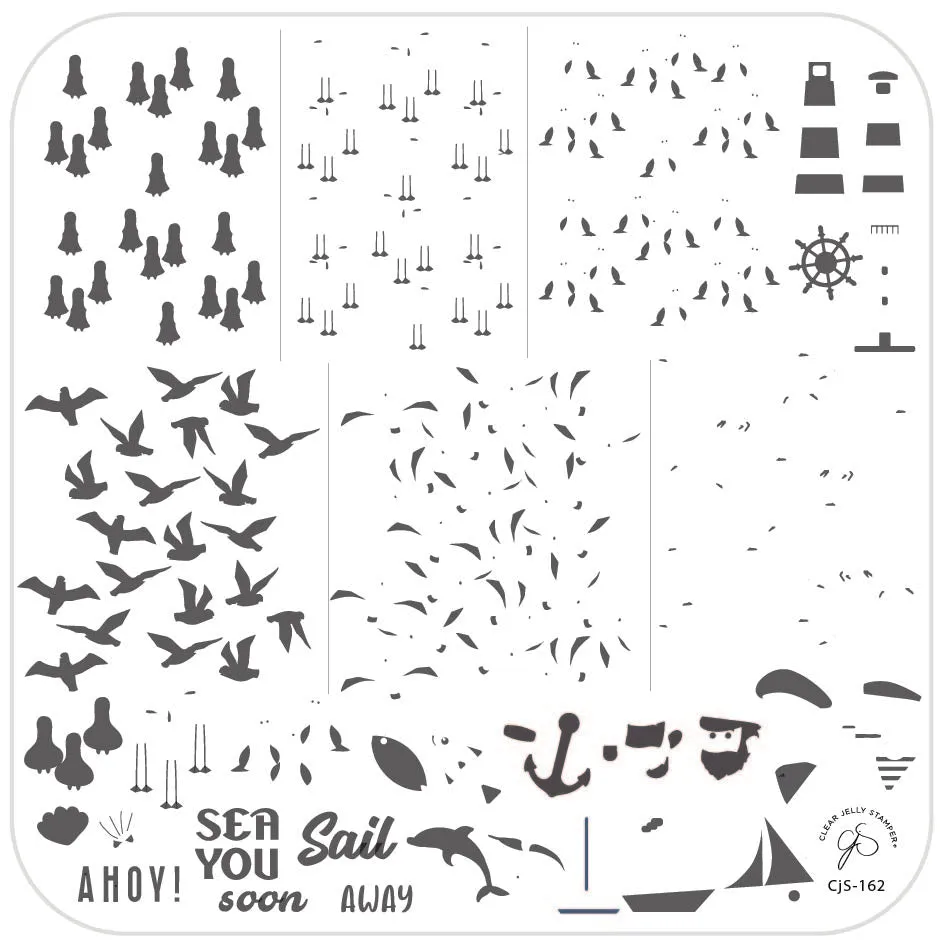 Clear Jelly Stamper CjS-162 Sail Away stamping plade 8x8 cm