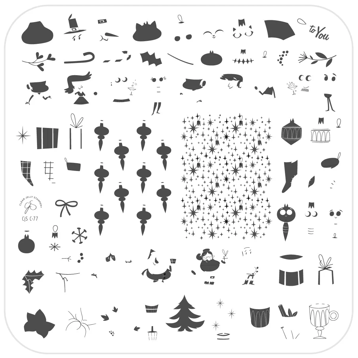 Clear Jelly Stamper Christmas Future CjSC-77 stempelplade 8x8 cm