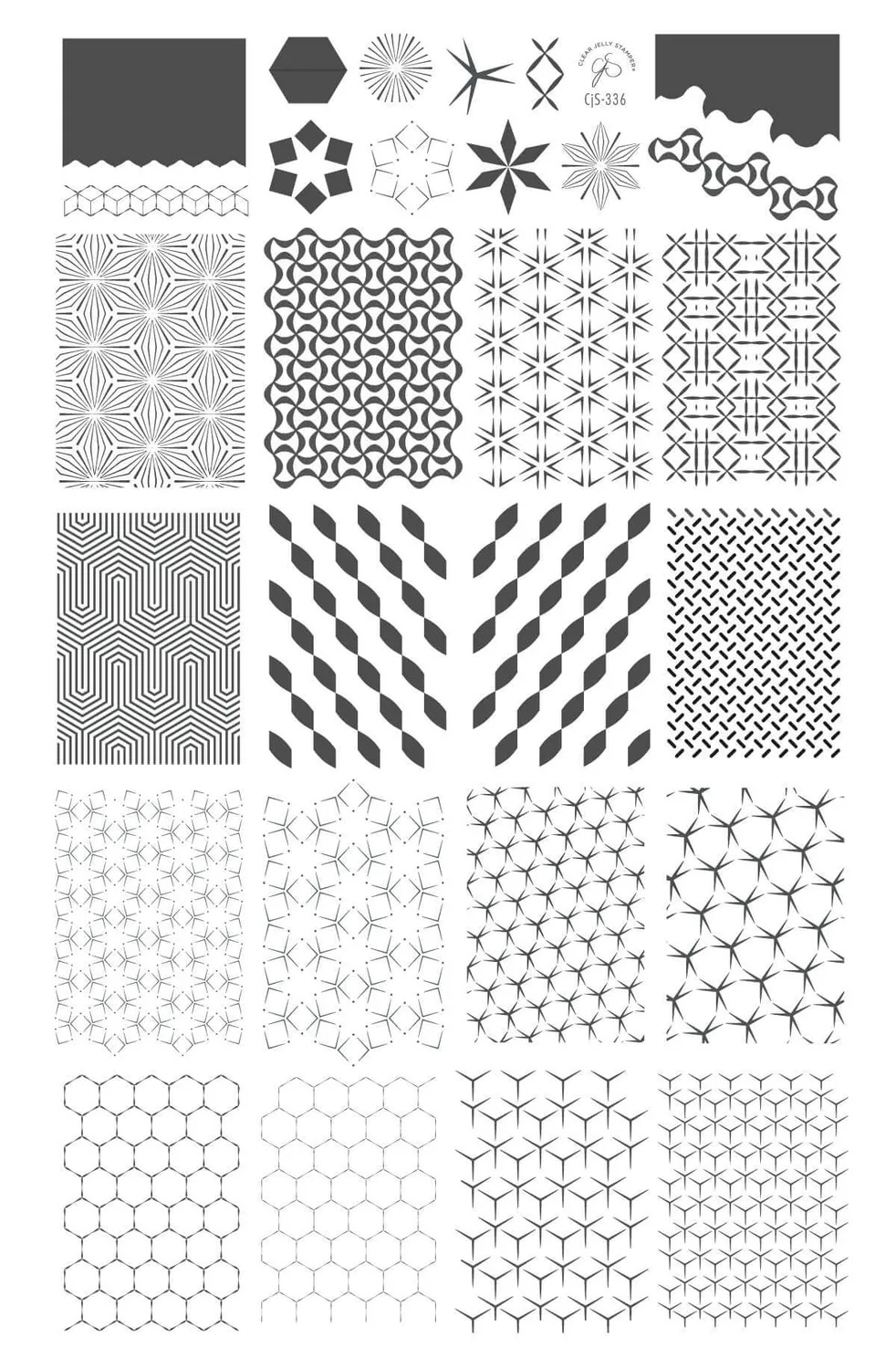 Clear Jelly Stamper CJS-336 stampingplade geometrisk