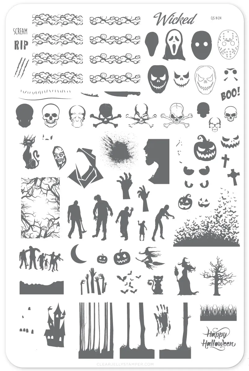 Clear Jelly Stamper CjSH-24 Wicked Halloween stampingplade 14x9 cm