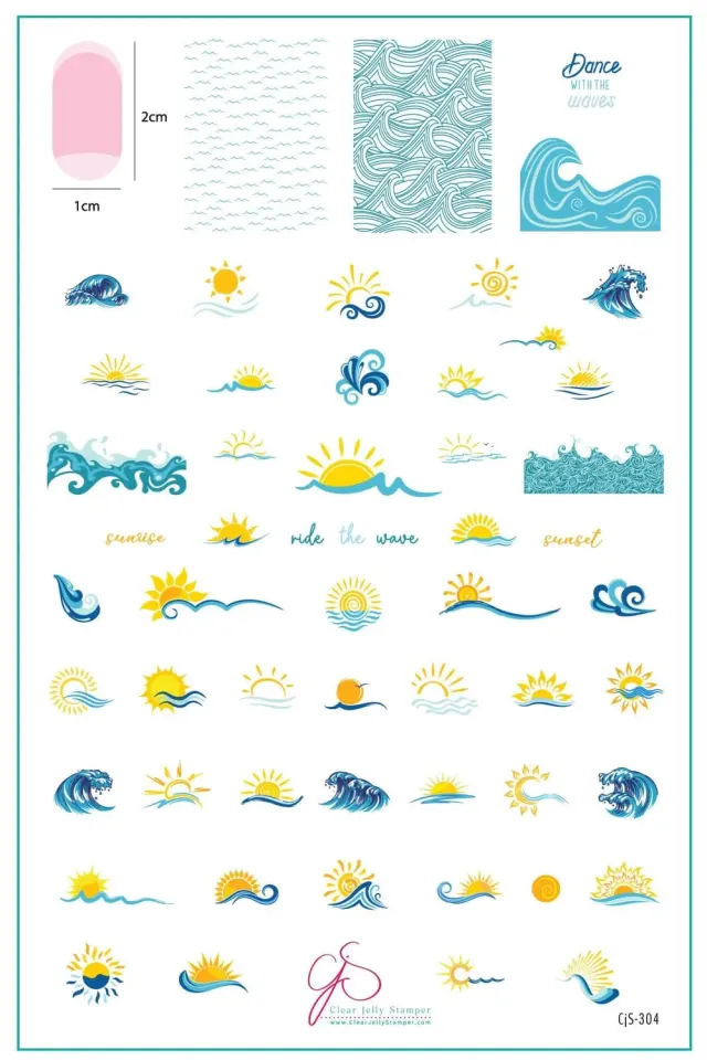 Clear Jelly Stamper Sun and Waves CjS-304 stampingplade sol
