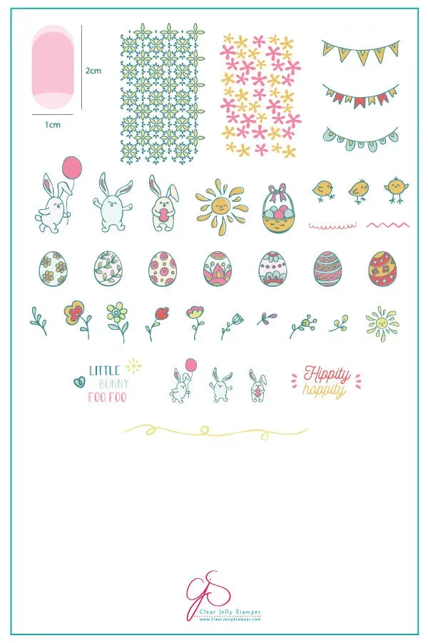 Clear Jelly Stamper CjSH-31 Bunny Foo Foo stamping plate 14,5x9,5 cm