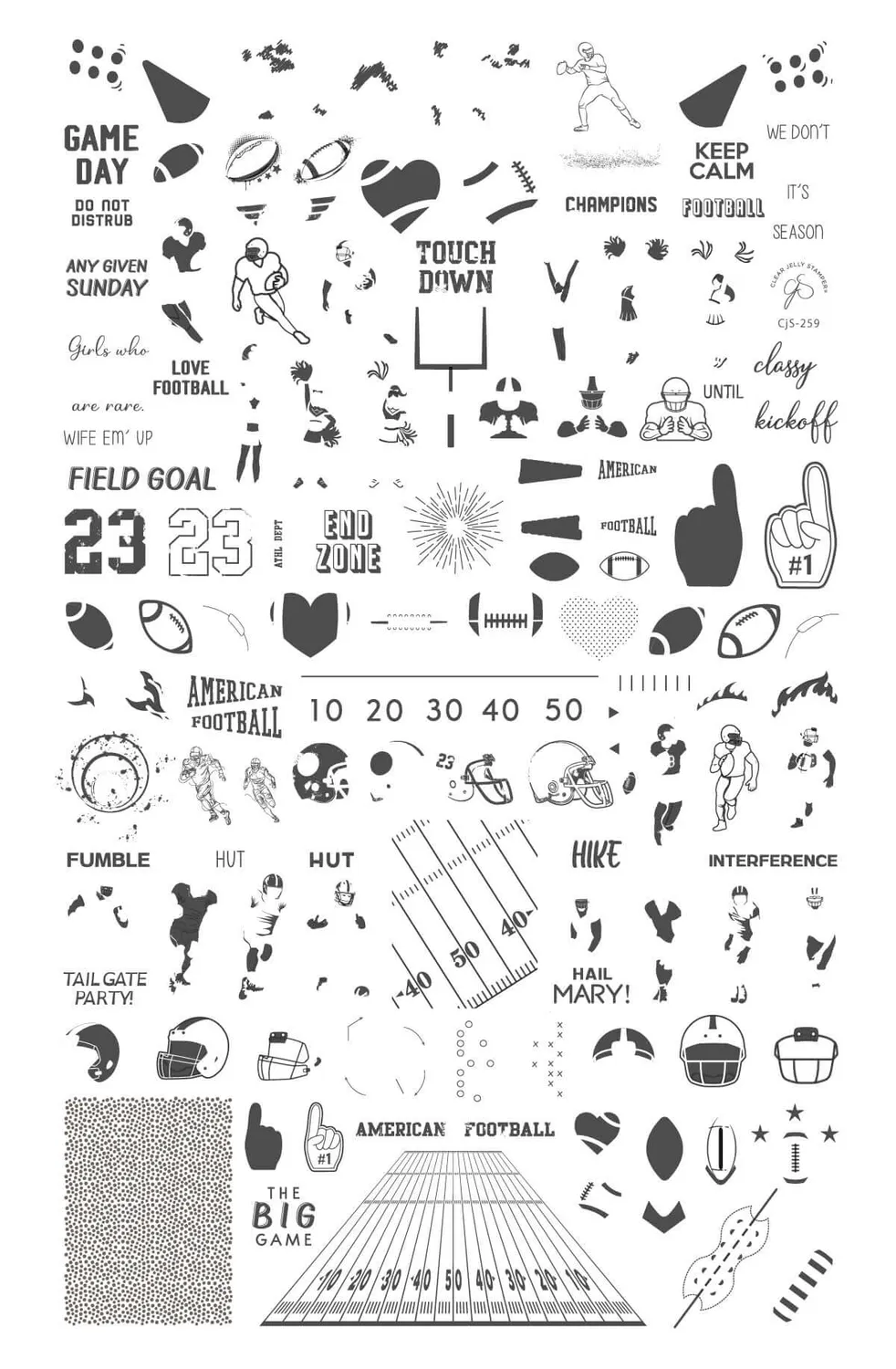 Clear Jelly Stamper The Big Game CjS-259 stampingplade