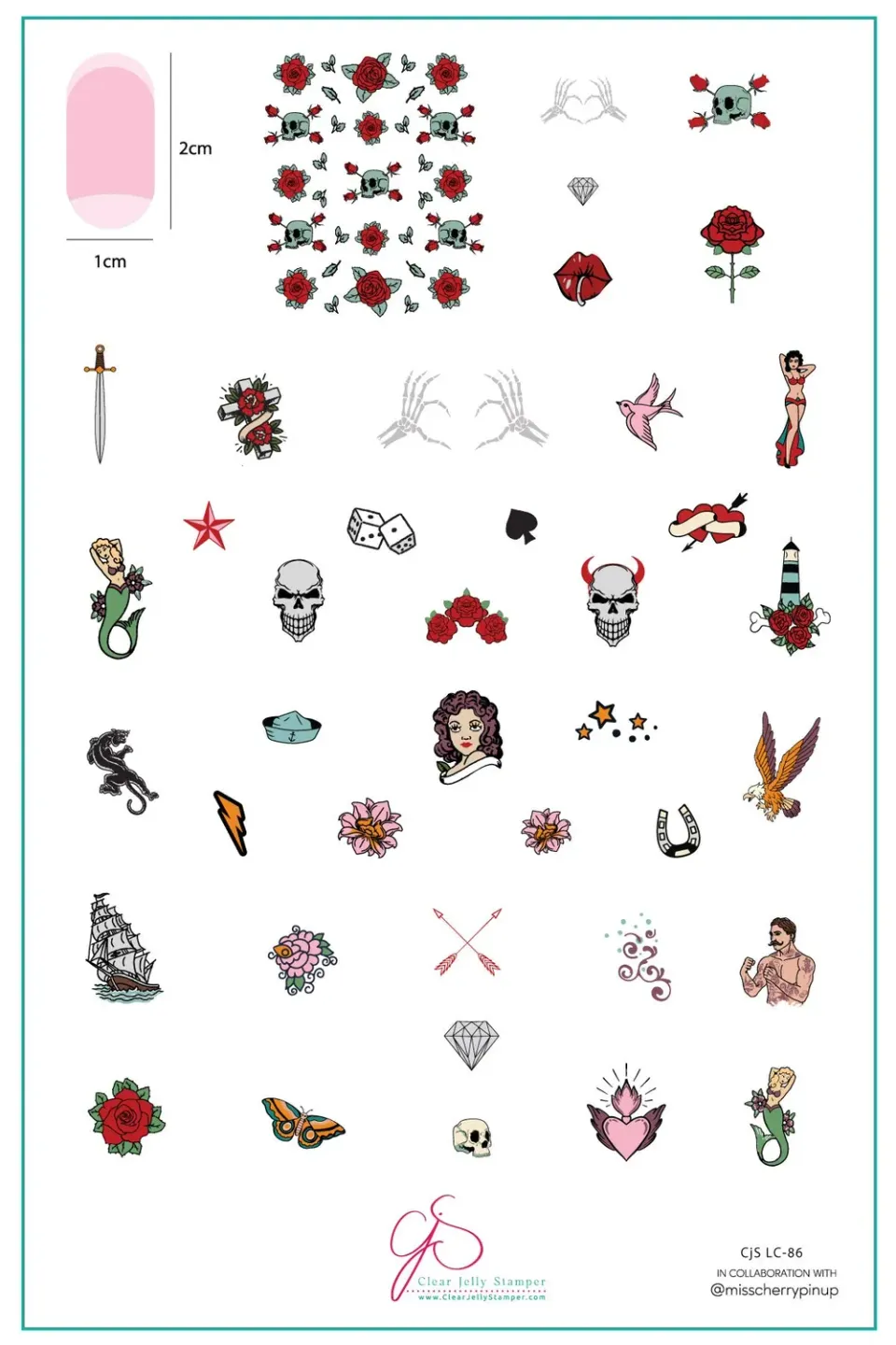 Clear Jelly Stamper Tattoo CjSLC-86 stampingplade tattoo