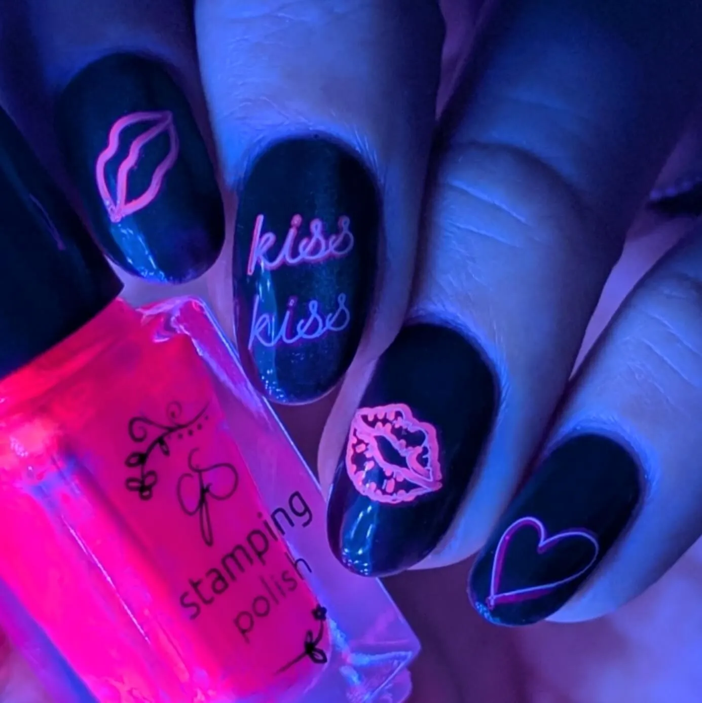 Clear Jelly Stamper Neon Love CjSV-56 stampingplade hjerter