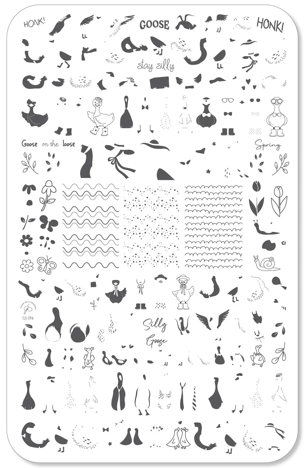 Clear Jelly Stamper CJS-396 Silly Goose stamping plade påske