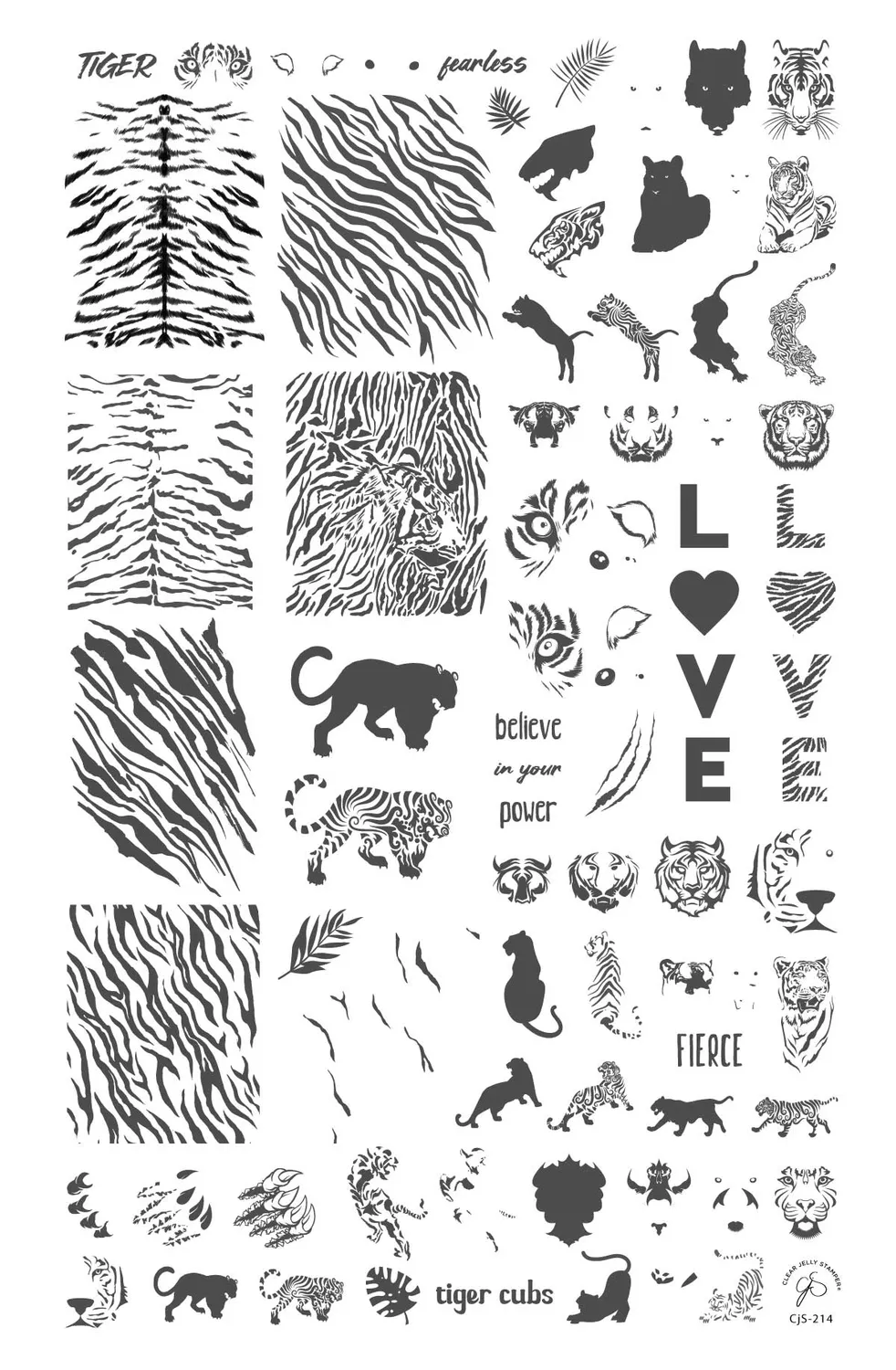 Clear Jelly Stamper CjS-214 Eye of the Tiger stempelplade 14,5x9,5cm
