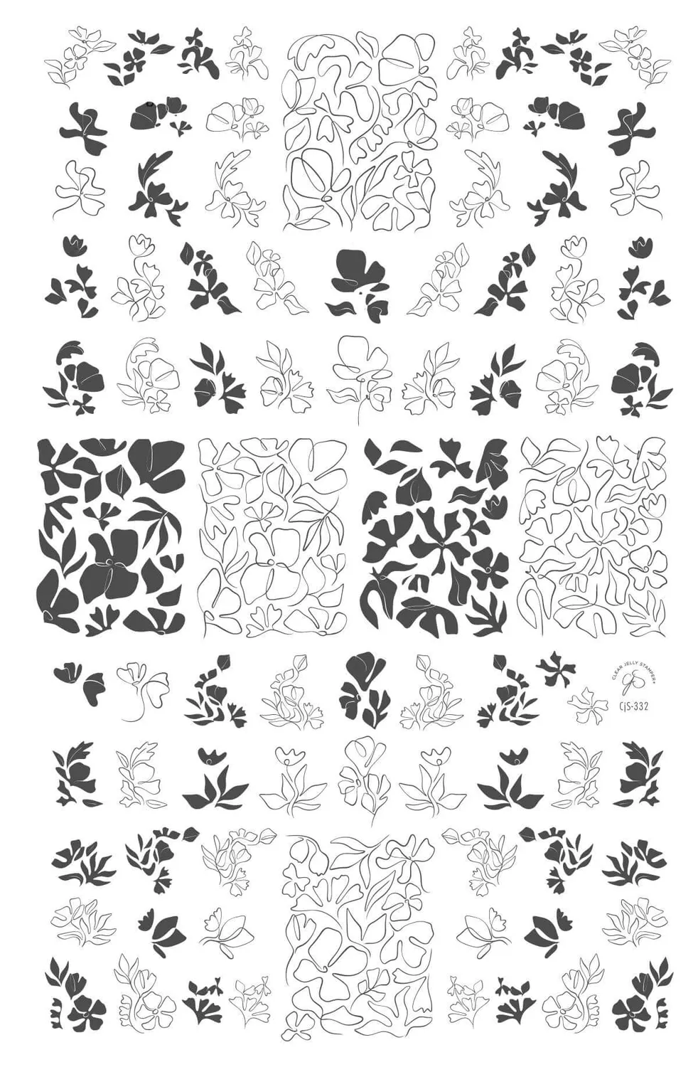 Clear Jelly Stamper Coloring Book Floral CJS-332 stampingplade blomster