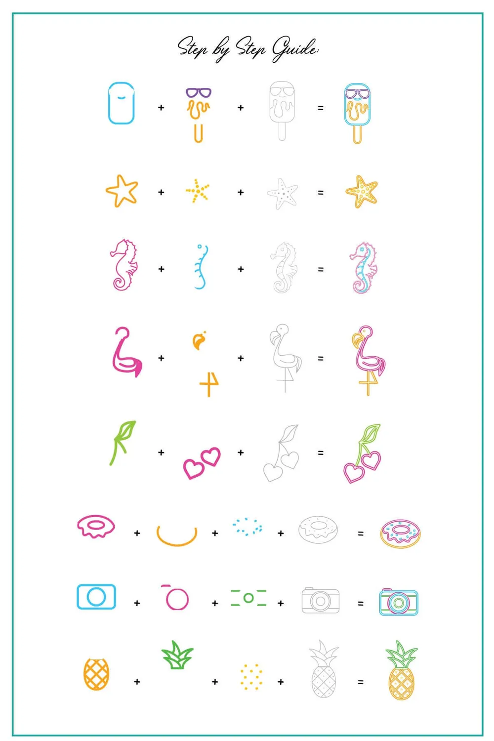 Clear Jelly Stamper CJS-366 Neon Summer stamping plade sommer