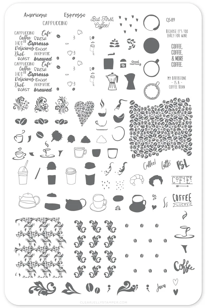 Clear Jelly Stamper CjS-89 Roasted stamping plade kaffe