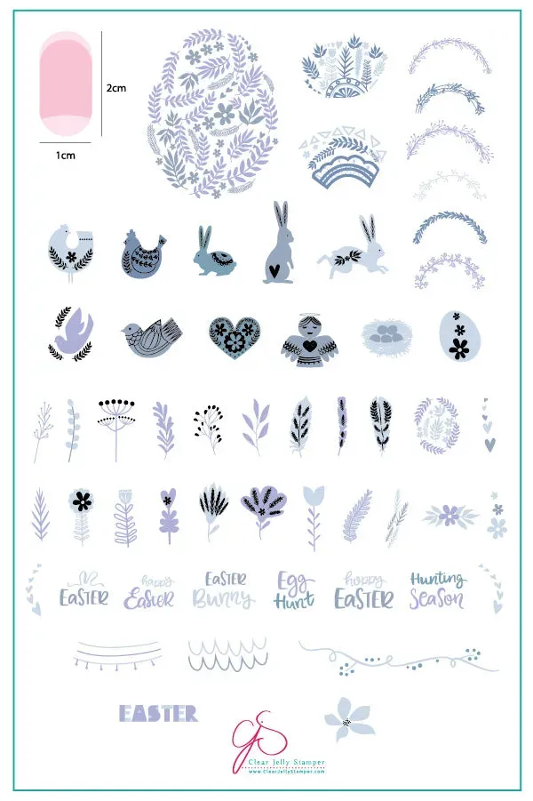 Clear Jelly Stamper H-30 stampingplade Enchanted Easter påske