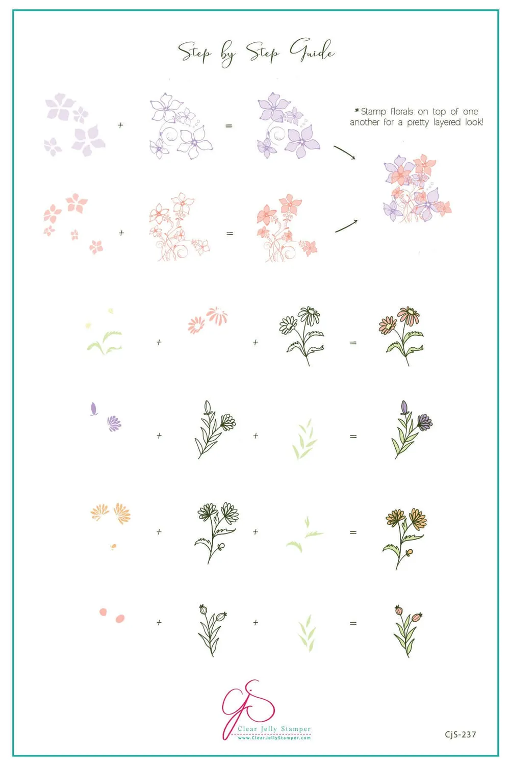 Clear Jelly Stamper Field of Flowers CJS-237 negleplade pæon