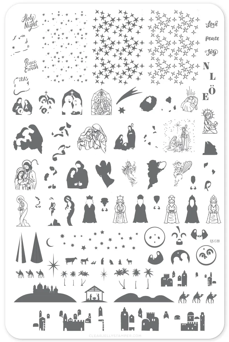 Clear Jelly Stamper CjSC-20 stampingplade The Nativity jul