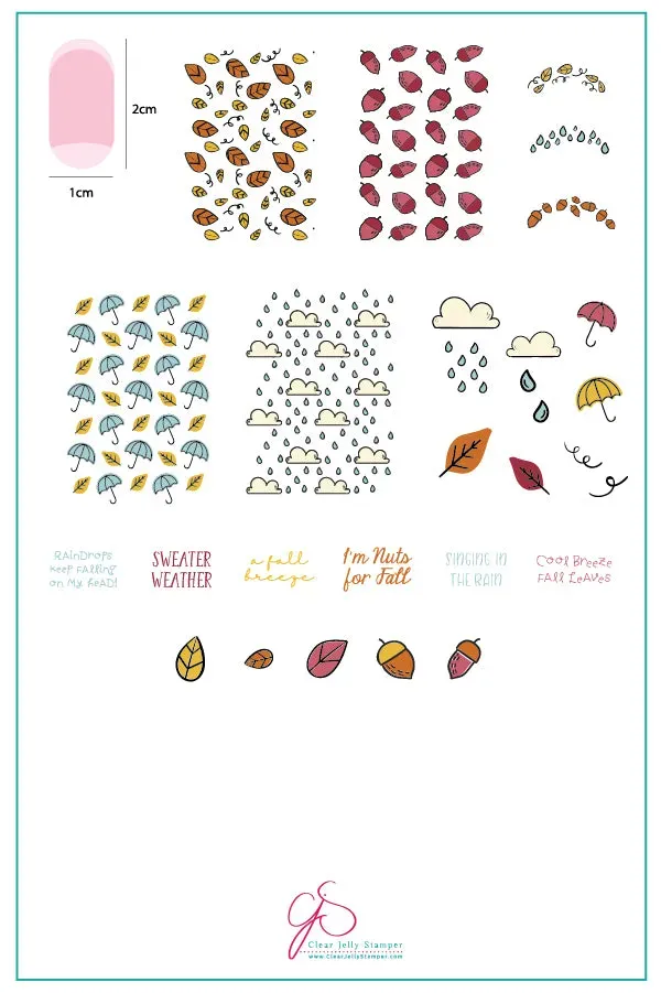Clear Jelly Stamper Fallpaper CjS-131 stamping plade regn
