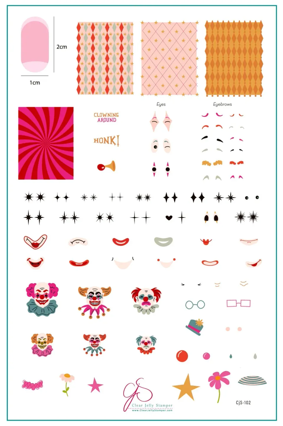 Clear Jelly Stamper Clowning Around CjS-102 stempelplade 14x9