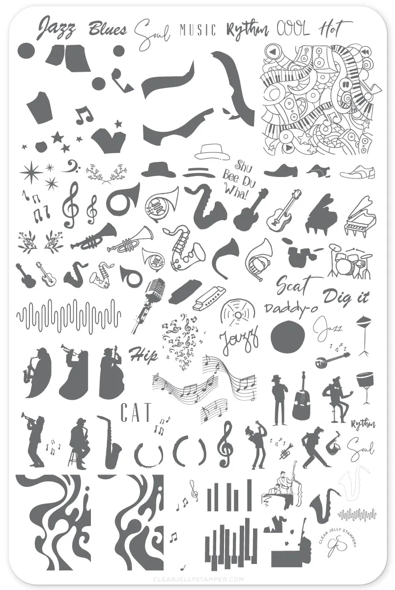 Clear Jelly Stamper CjS-119 stampingplade jazz 14,5x9,5 cm