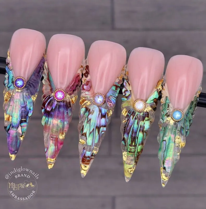 Indigo Nails Pink Shells neglepynt rosa
