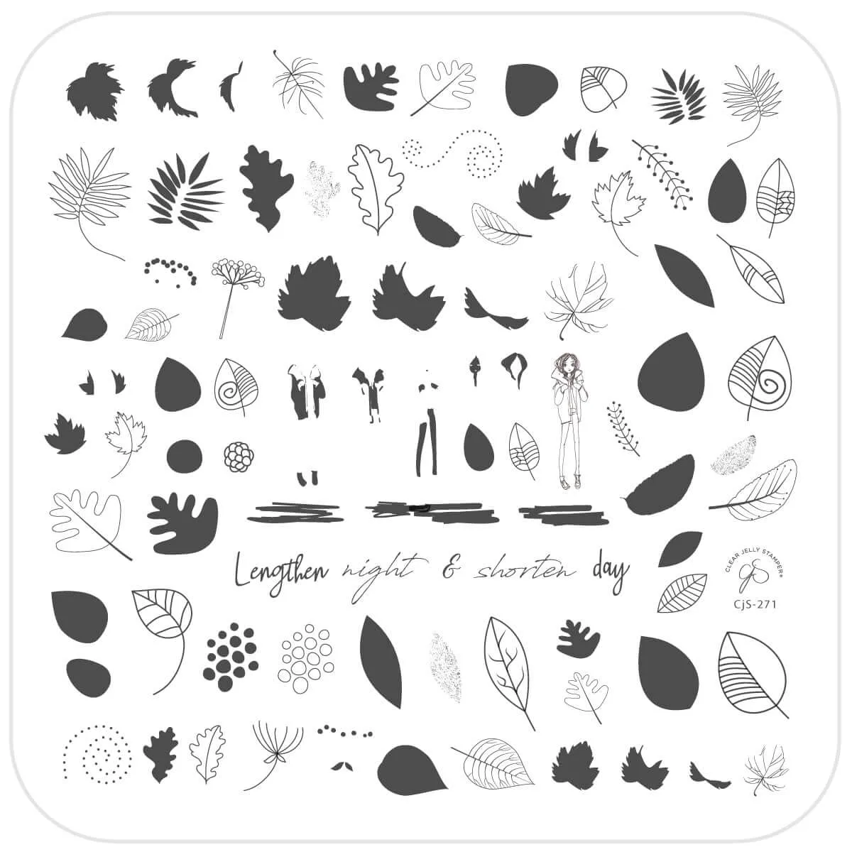 Clear Jelly Stamper CjS-271 Lengthen Night stempelplade 8x8 cm