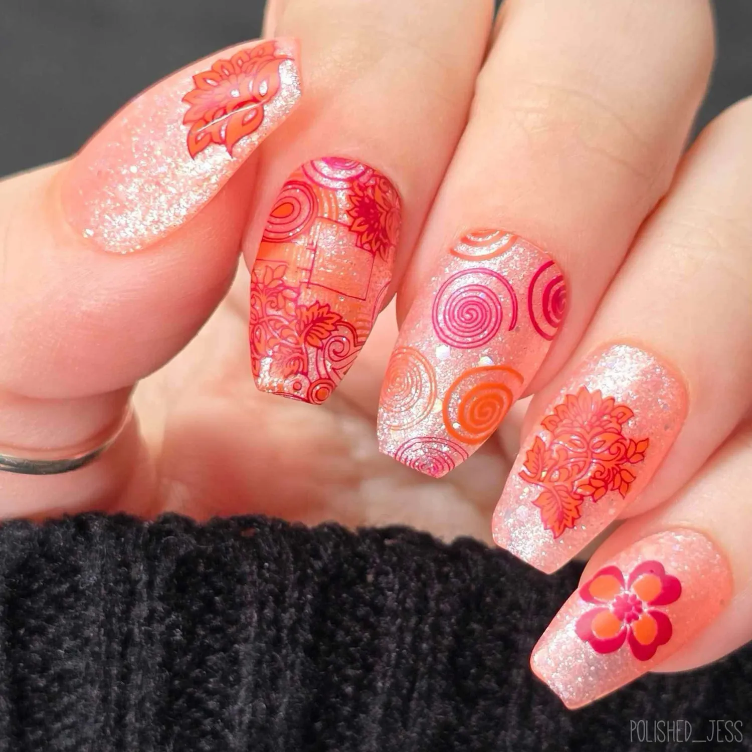 Clear Jelly Stamper CjS-241 Funky Floral stempelplade art deco