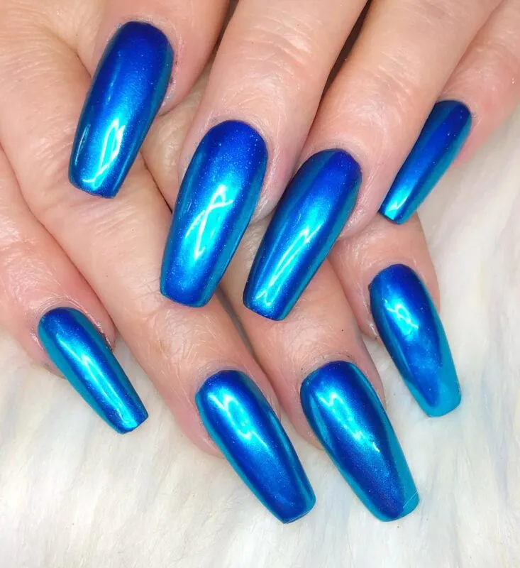Indigo Nails Beautystones Sapphire chrome neglepulver