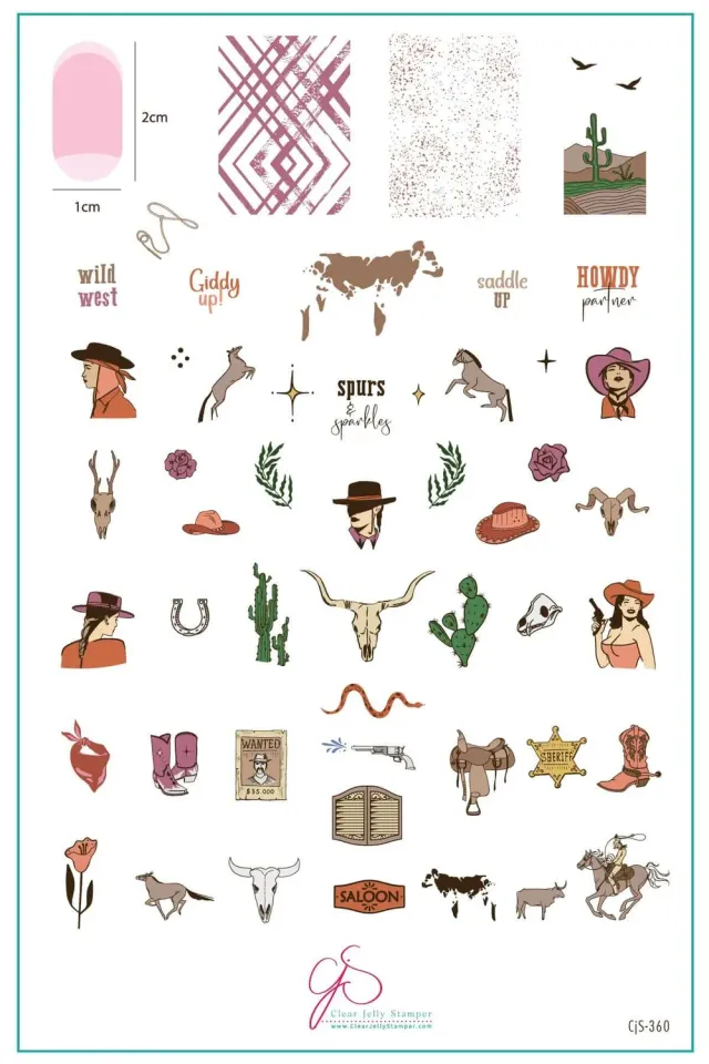 Clear Jelly Stamper Howdy Partner CjS-360 stamping plade western