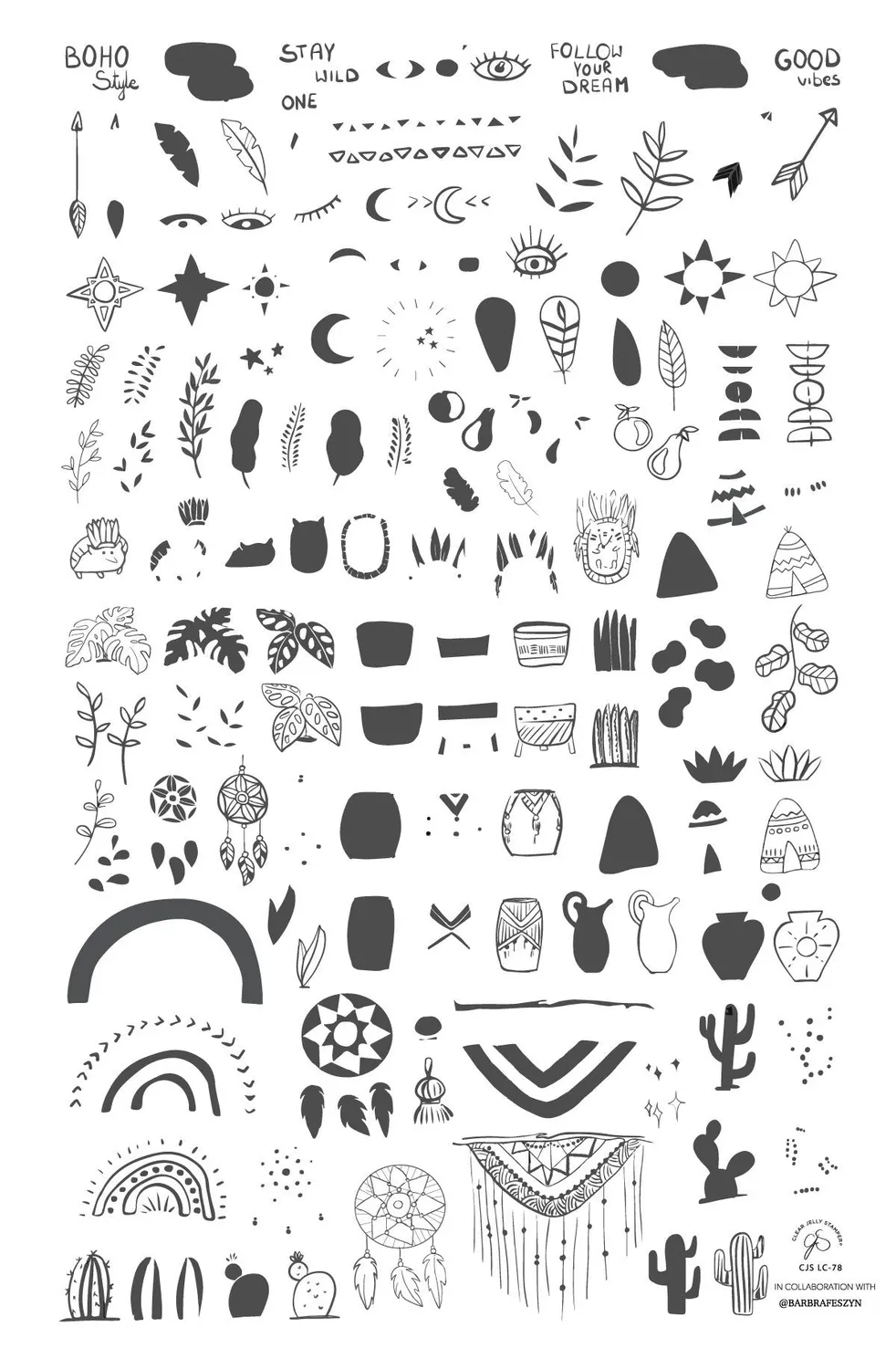 Clear Jelly Stamper CjSLC-78 stempelplade Sketched Art