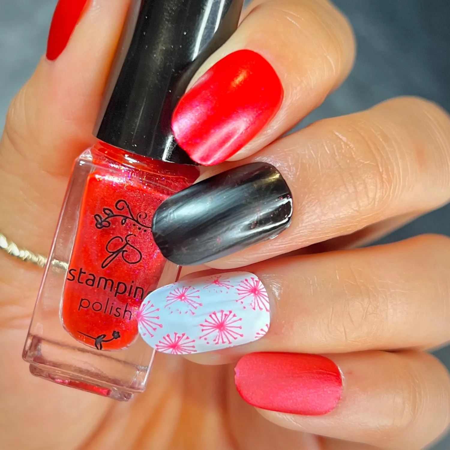 Clear Jelly Stamper 125 Love Bite stamping lak 5 ml shimmer rød