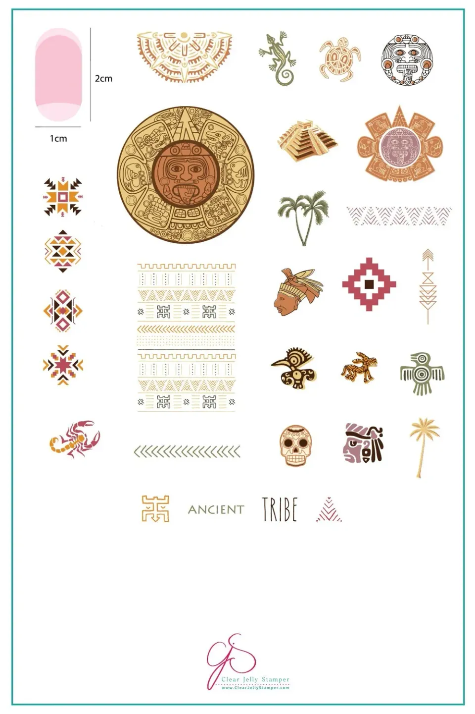 Clear Jelly Stamper 79 Ancient Tribal stamping plade full coverage