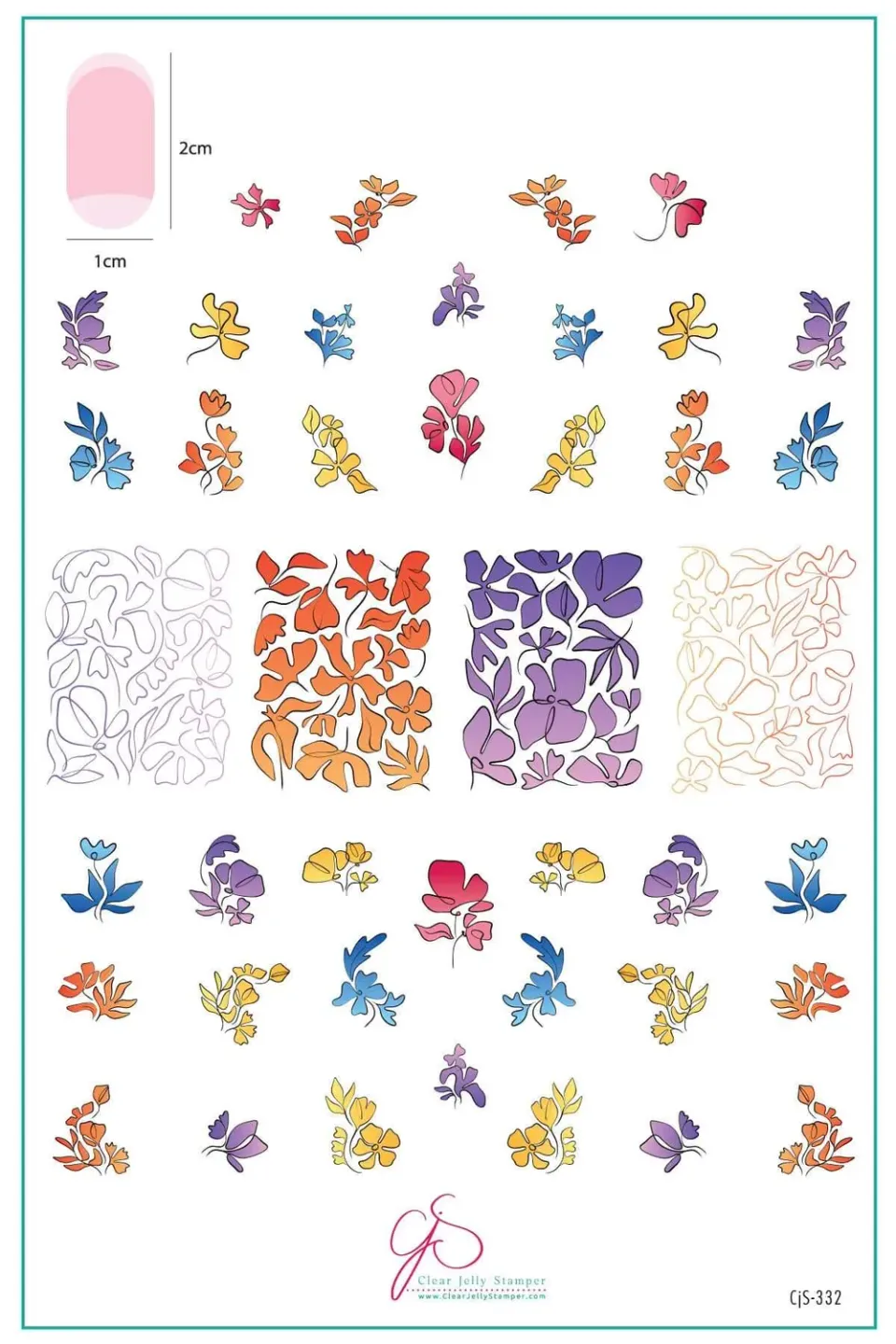 Clear Jelly Stamper Coloring Book Floral CJS-332 stampingplade blomster