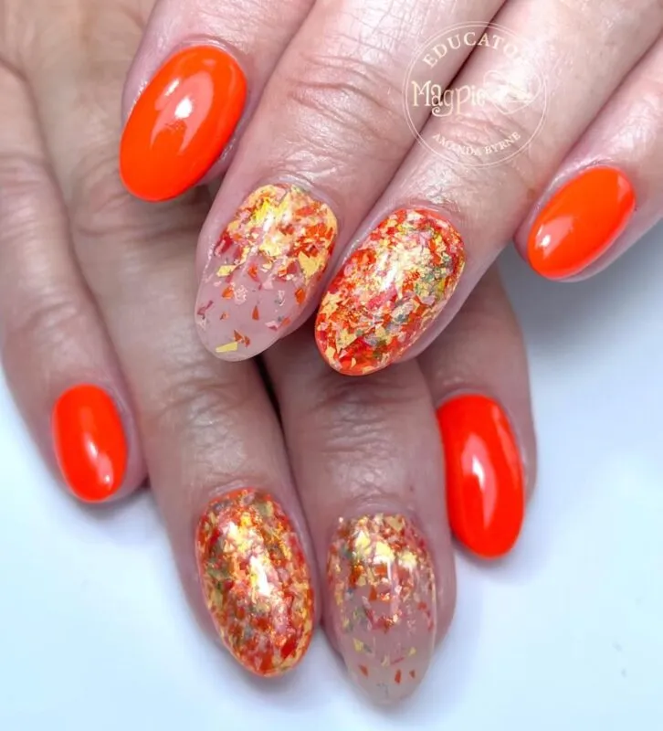 Indigo Nails Phoenix neglitter orange