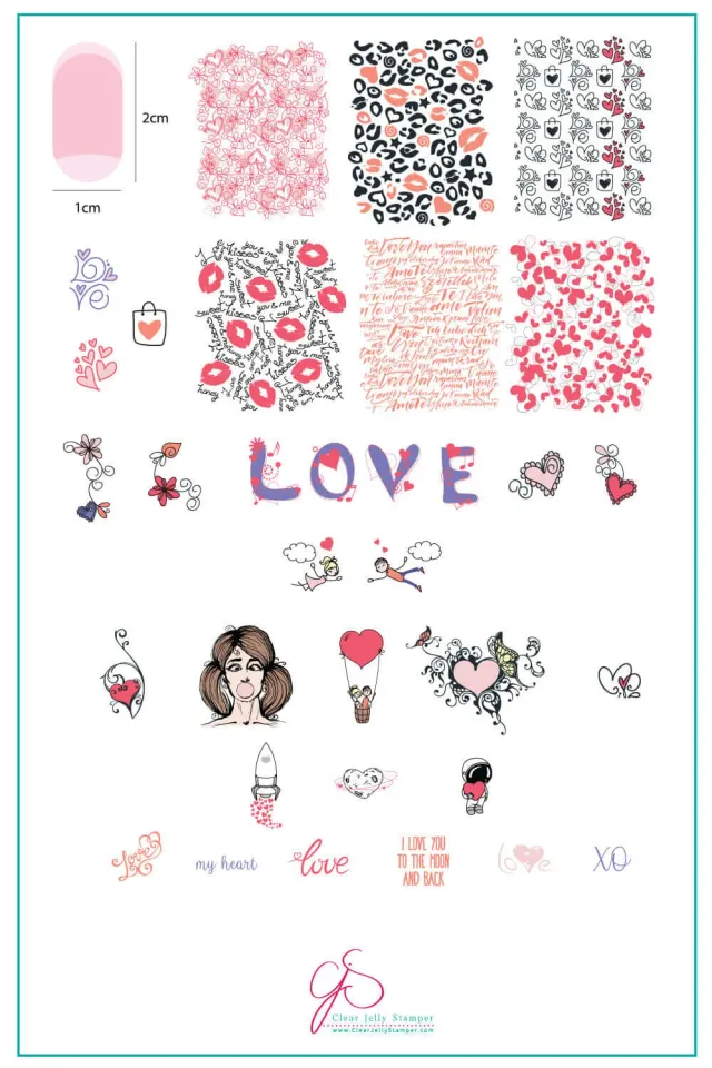 Clear Jelly Stamper CJSV-26 My Heart stampingplade hjerter