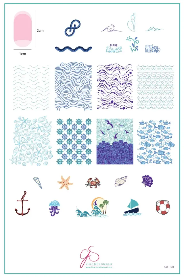 Clear Jelly Stamper CJS-198 Make Waves stampingplade