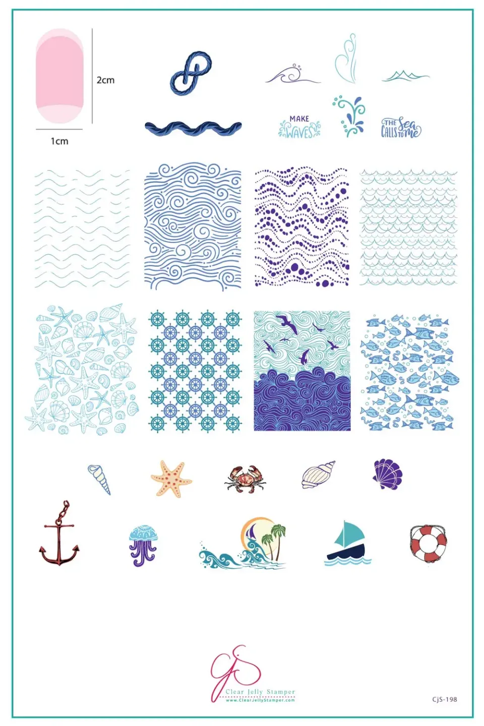 Clear Jelly Stamper CJS-198 Make Waves stampingplade