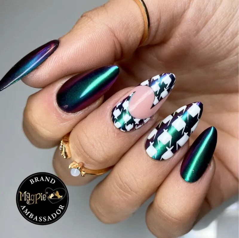 Indigo Nails Winifred chrome pulver spejleffekt