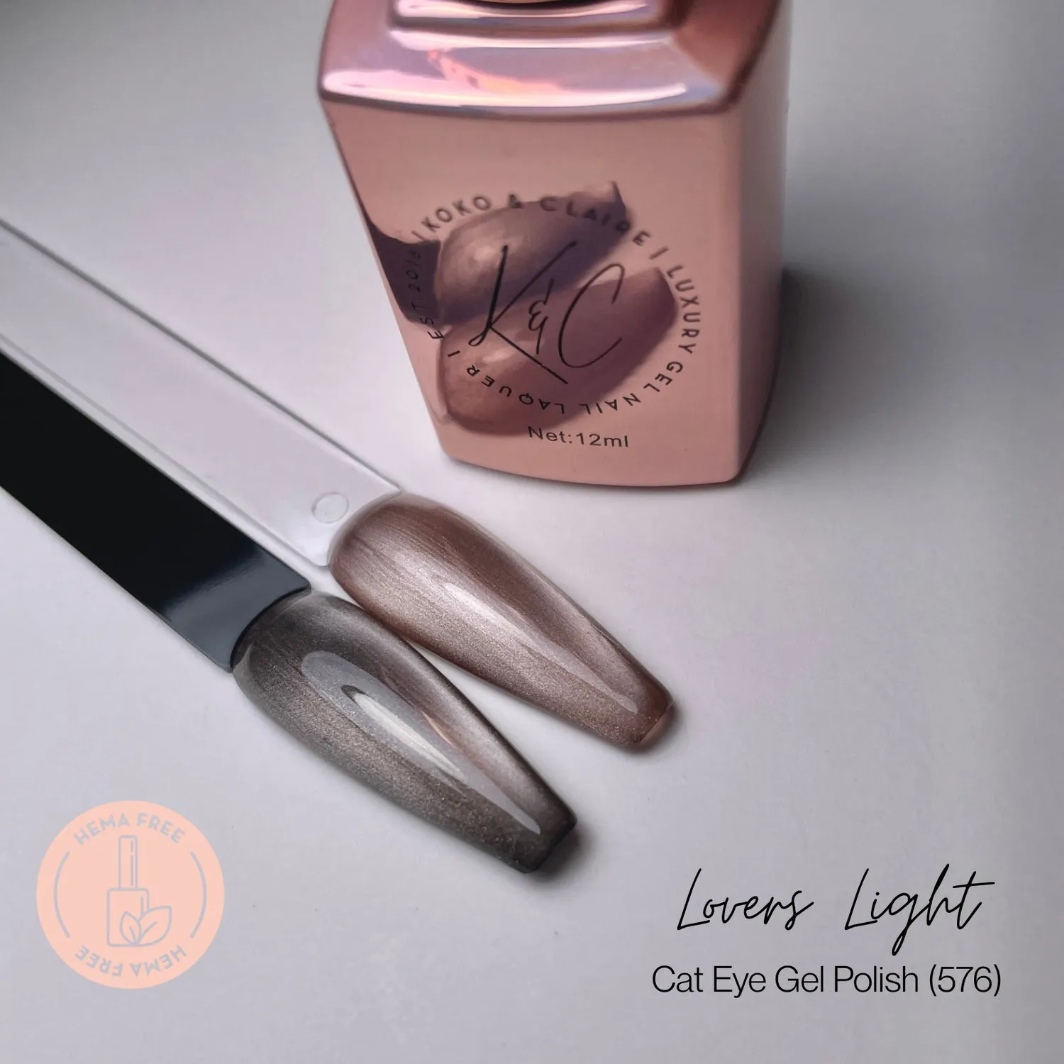 KoKo & Claire 0576 Lover's Light cat eye gel polish rose gold