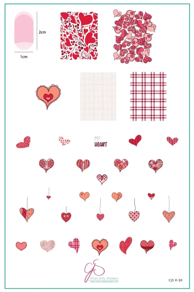 Clear Jelly Stamper Millions of Hearts CjSV-30 negleplade hjerter