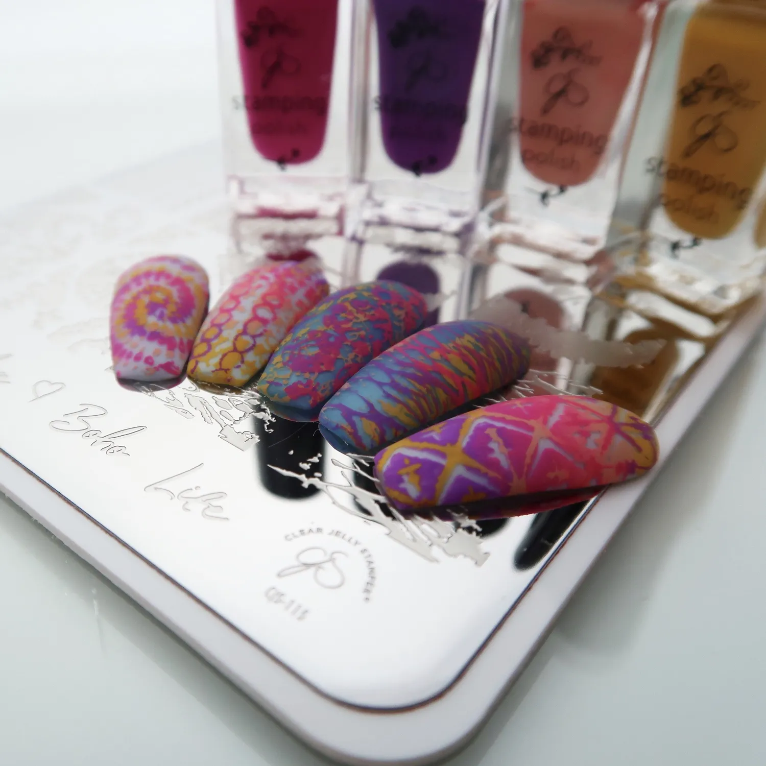 Clear Jelly Stamper 115 Boho Life stamping plade lagdelt