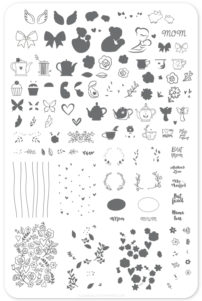 Clear Jelly Stamper CjSH-19 I Love My Mom stampingplade